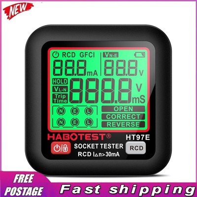 RCD GFCI Voltage Tester EU US UK Plug Outlet Checker Intelligent Leakage Testing