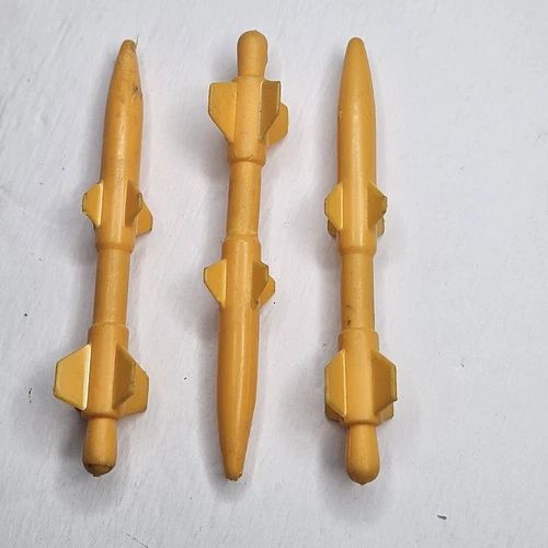 1990 Vtg Gi Joe General Large Missiles Lot of 3 Yellow Vehicle Part Piece