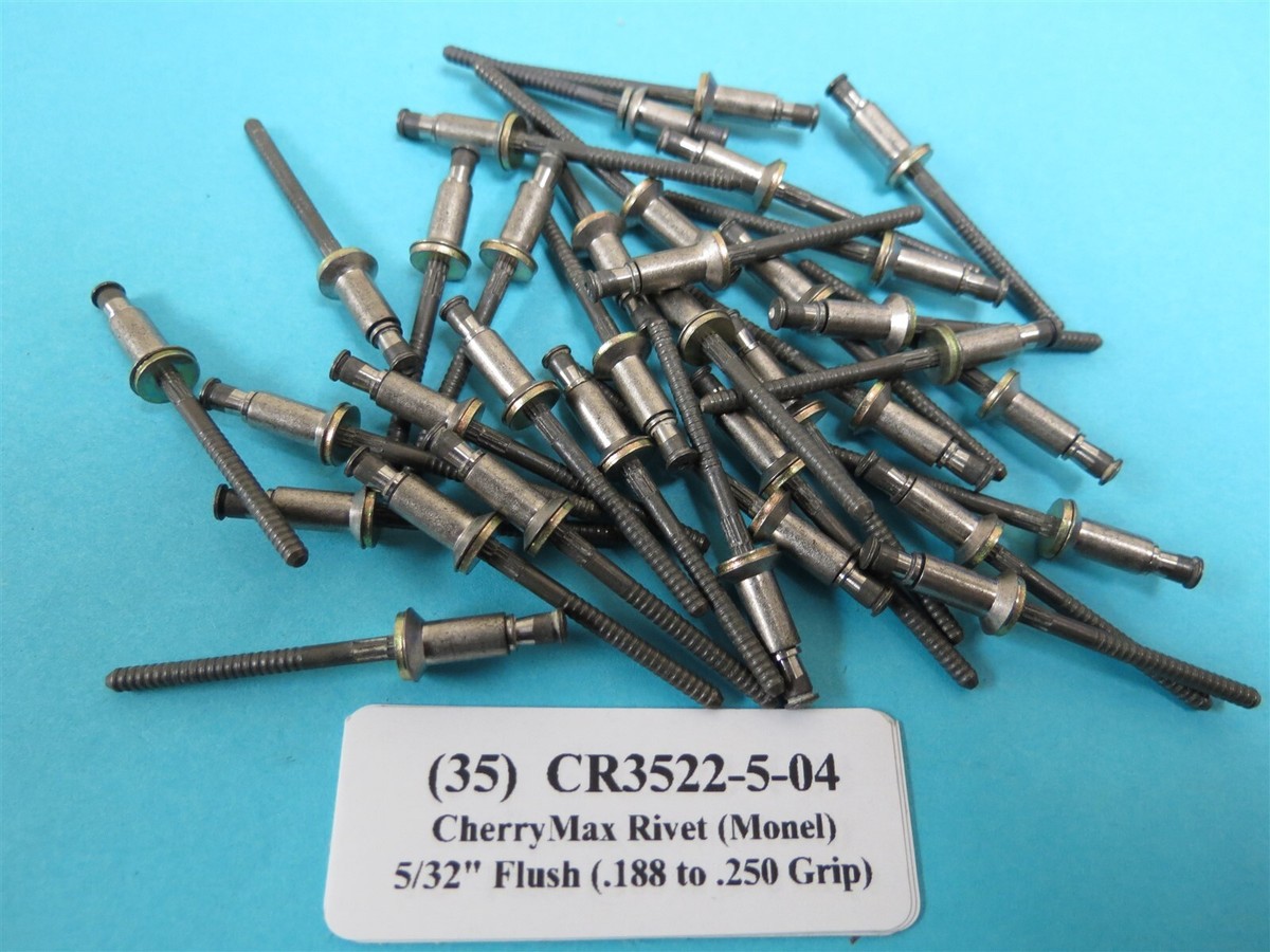 35) CR3522-5-04 CherryMax Monel 5/32 Flush Rivet Grip .188 to .250