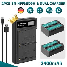2 pezzi NP-FM500H batteria per Sony DSLR-Alpha 500 580 850 900 SLT-A58 & doppio caricabatterie