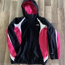 The North Face Girls Black and Pink Windbreaker Hyvent Jacket Size L 14/16