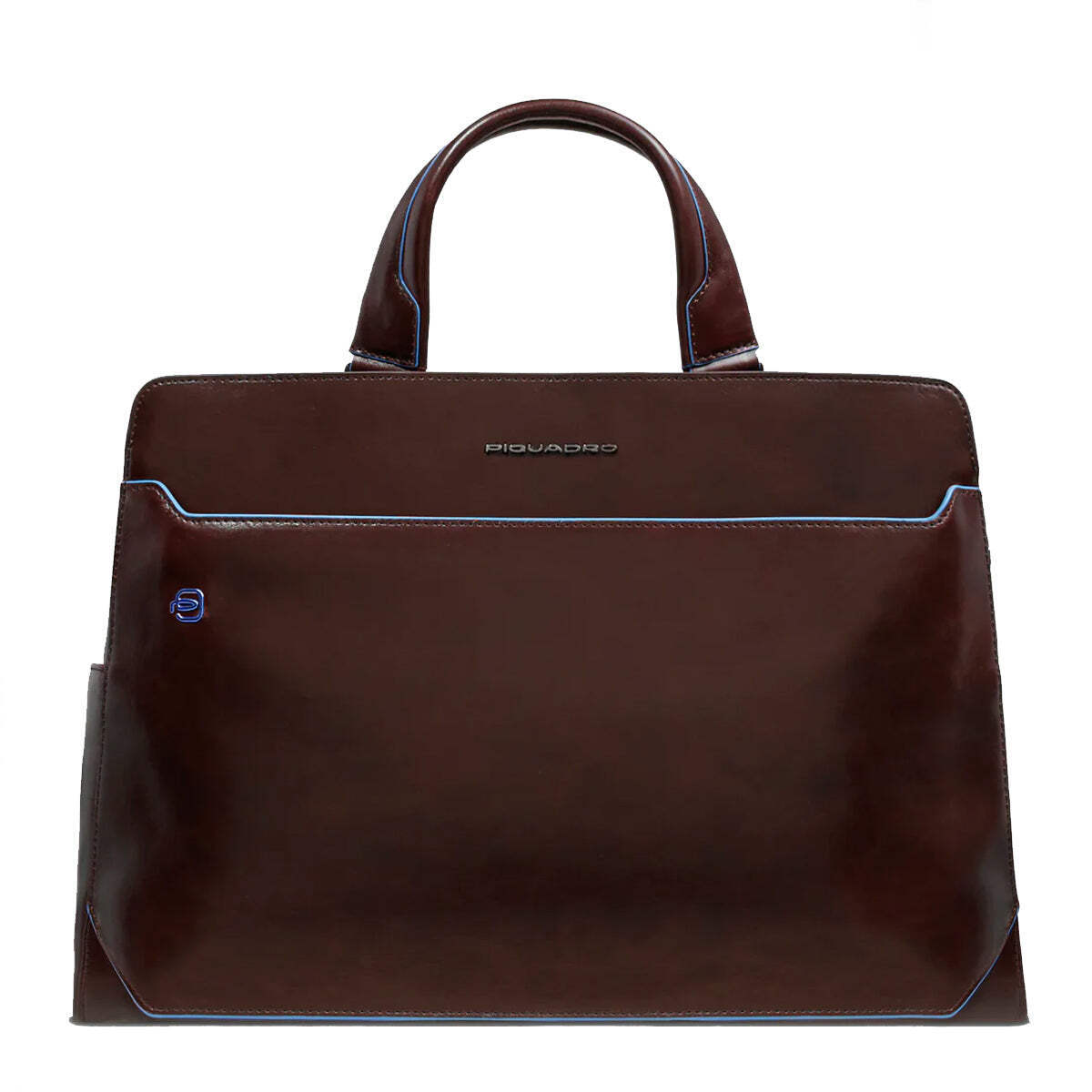 NEW Piquadro Laptop Briefcase Blue Square Mogano