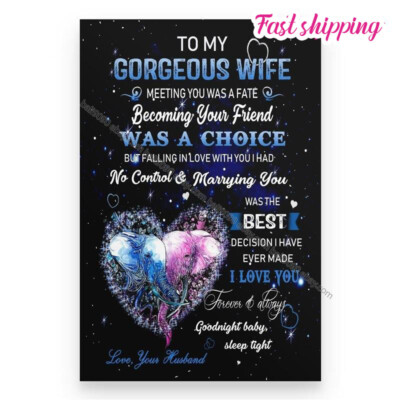 Elephant Husband To Wife Meeting You Was A Fate Poster  Wall Art Vertical