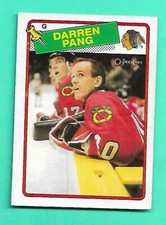 (1) DARREN PANG 1988-89 OPC  # 51 BLACK HAWKS ROOKIE EX-MT CARD (V2552)  