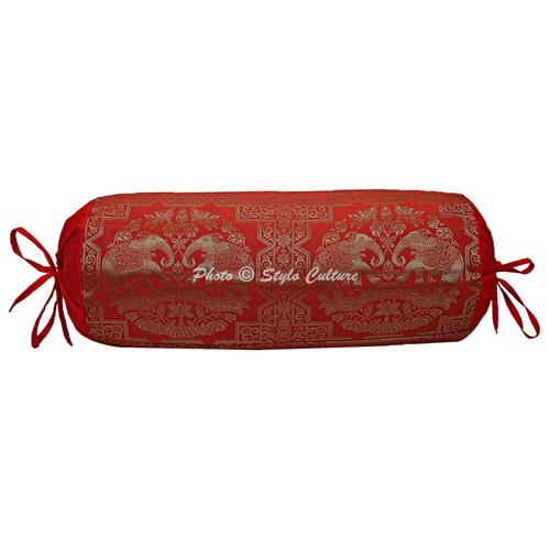 Bohemian Indian Yoga Bolster Pillow Cover Cylinder Neck Roll Cushion Tube Pillow - Picture 14 of 71