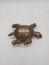 Vintage Belt Buckle Brass Turtle Handmade Large Metal Rare
