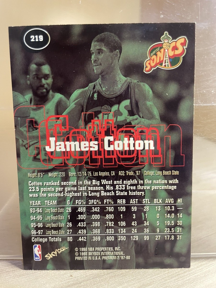 1997-98 SkyBox Premium Supersonics Basketball Card #219 James