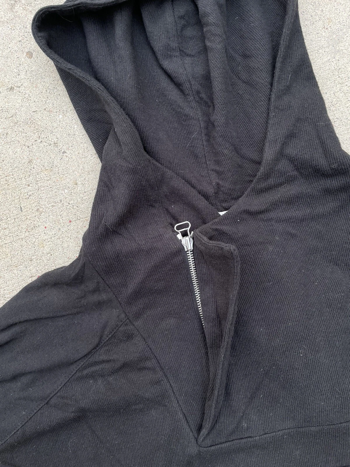 FELPA CON CAPPUCCIO T ALEXANDER WANG CAPE NERO PONCHO CAPPOTTO COTONE Taglia Small