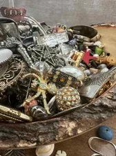 1 Pound "Junk Drawer" Collectibles Lot -Mixed smalls, old and new items-NY685