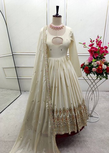 Gown Anarkali dress Bollywood Pakistani Indian wedding suits salwar kameez party - Picture 4 of 6