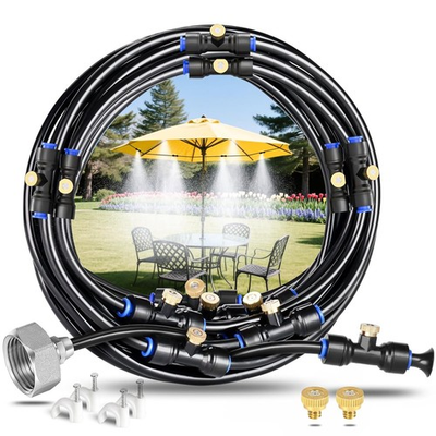 #ad Misting Cooling System 52FT 16M Misting Line 18 Brass Mist Nozzles Brass A $20.99