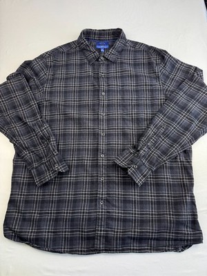 Apt.9 Slim Fit Soft Touch Karo Flanell Button Down Hemd Herren Gr. XL Grau