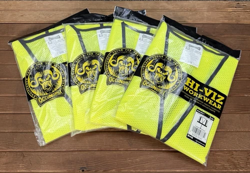 OccuNoMix Vest Adult 2X/3X Neon Yellow Hi Viz Type R Class 2 Set of 4 Workwear - product listing photo