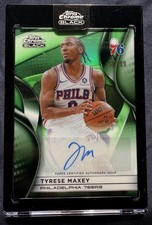 2026 Topps Chrome Black Factory Encased Tyrese Maxey 76ers Auto Green /99