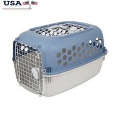 Multi-Colored Plastic Pet Kennel Double Door Carrier Dogs Cats Travel Home New
