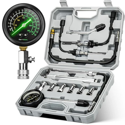 #ad 13 Piece 300PSI Compression Tester Kit w Fluorescence Meter for Automotive Use（ $40.02