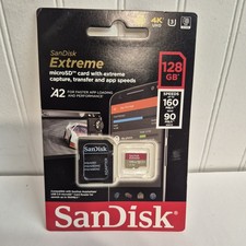 SanDisk Extreme 128GB Micro SD V30 microSDXC Memory Card - SDSQXA1-128G-AN6MA