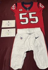 Jerry Hughes Houston Texans NFL Team Issued Battle Red Game Uniform Set (TCU)