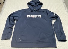 New England Patriots Youth M Medium Hoodie Sweatshirt Nike Therma-Fit Blue NFL