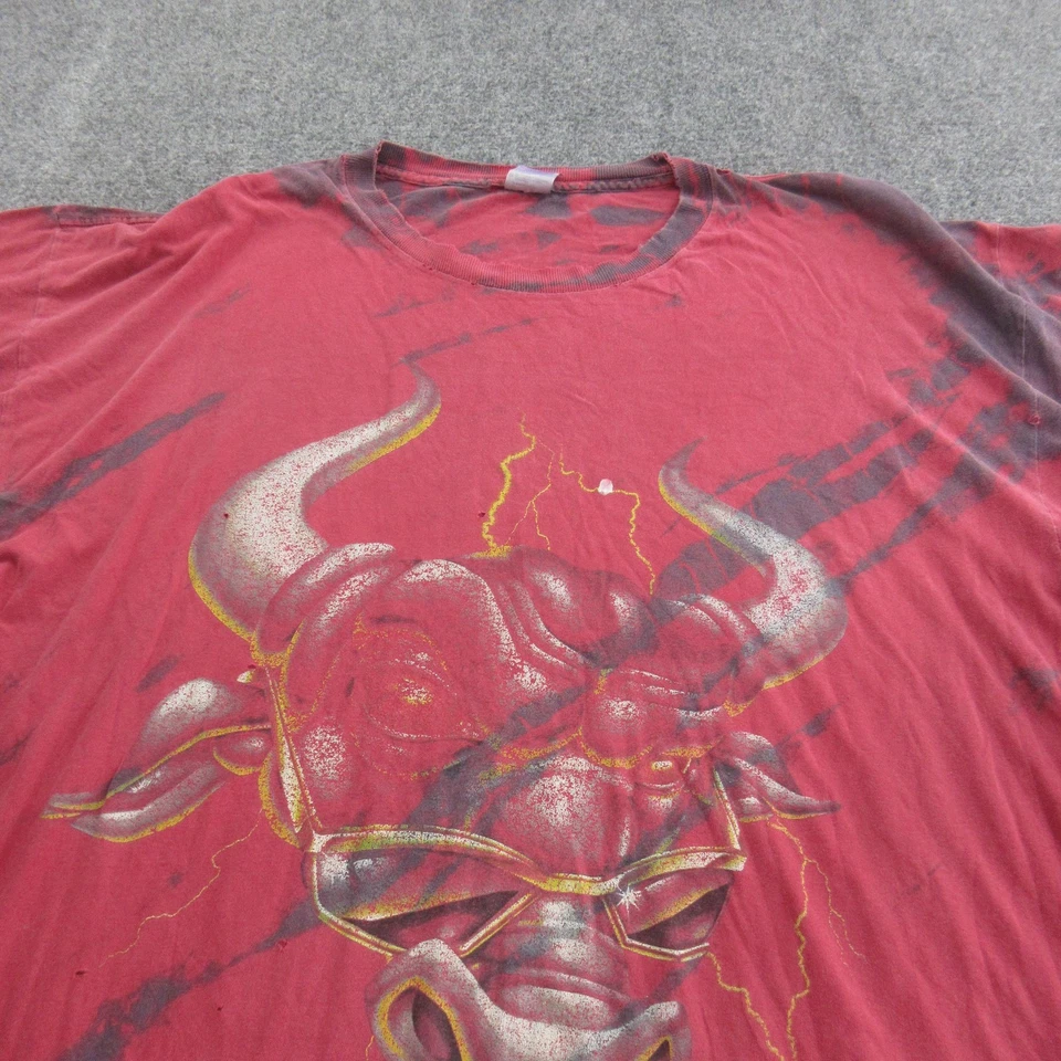 Винтажная мужская футболка The Rock 2XL красная WWF WWE Wrestling Braaha Bull Lightning 90-е - Изображение 2 из 4