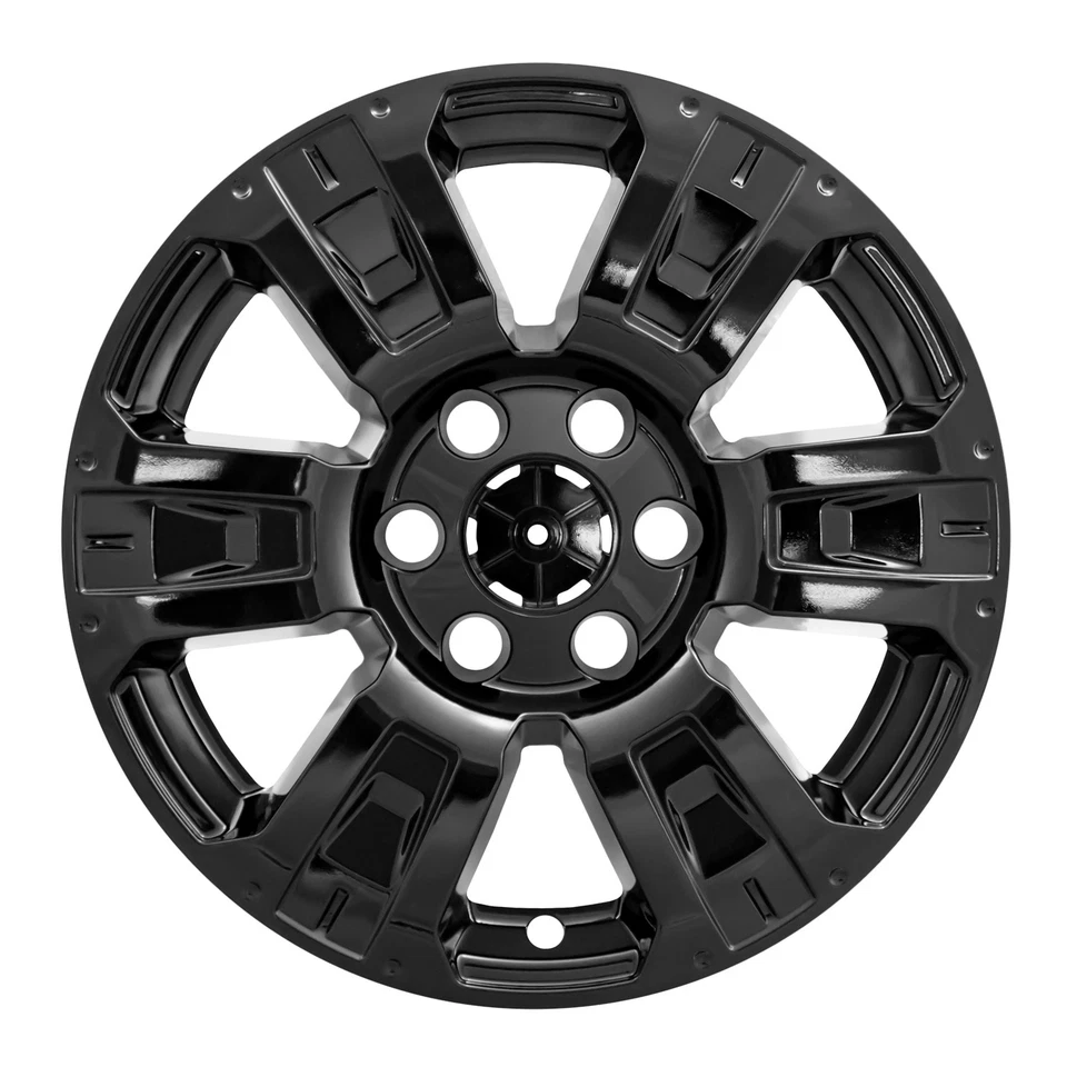 Juego de 4 cubiertas de rueda de 18" y 6 radios para Nissan Titan SV 2016-2019 - negro brillante Foto 2 de 4