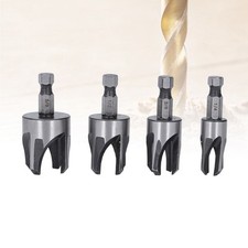 Tapered Plug Cutter Set Of 4 1/4in Hex Shank Claw Type Imperial Taper Cuttin BST