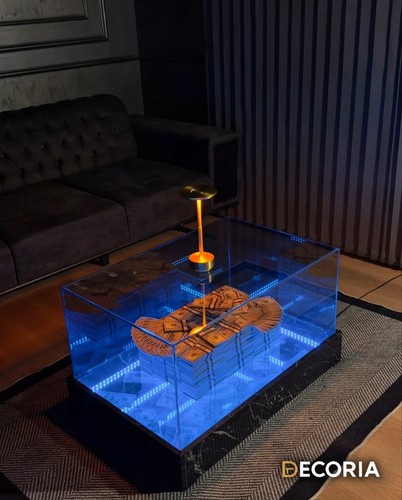 DECORIA Mesa de Centro de Lujo Diseño Personalizado con Luces LED | Modelo: BARON - Imagen 4 de 9