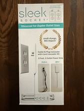 Sleek Socket UltraThin Outlet  Plug Concealer With Cord Management Kit