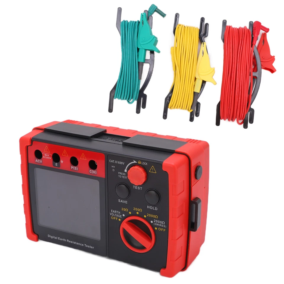 GT5105A 2000Ω Digitaler Erdungswiderstandstester Erdungswiderstandsmessgerät BA - Bild 3 von 4