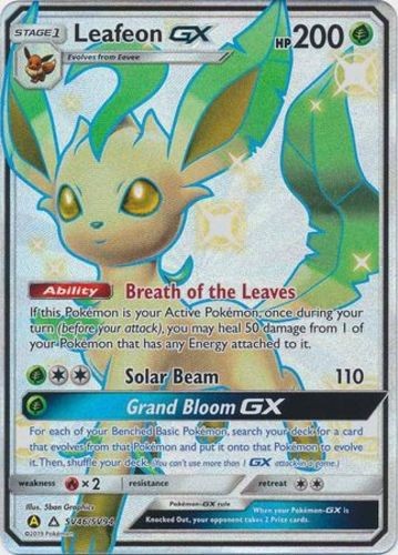 NM-Mint Leafeon GX - SV46/SV94 - Full Art Ultra Rare Pokemon Hidden Fates: Shiny