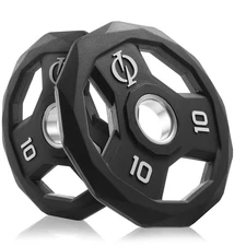 Set of 2 Rubber Coated 2-inch Olympic Weight Plates - 10 LB each