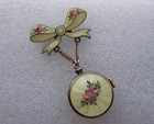 Vintage Guilloche Swiss Solachron Women Busom Watch Sterling