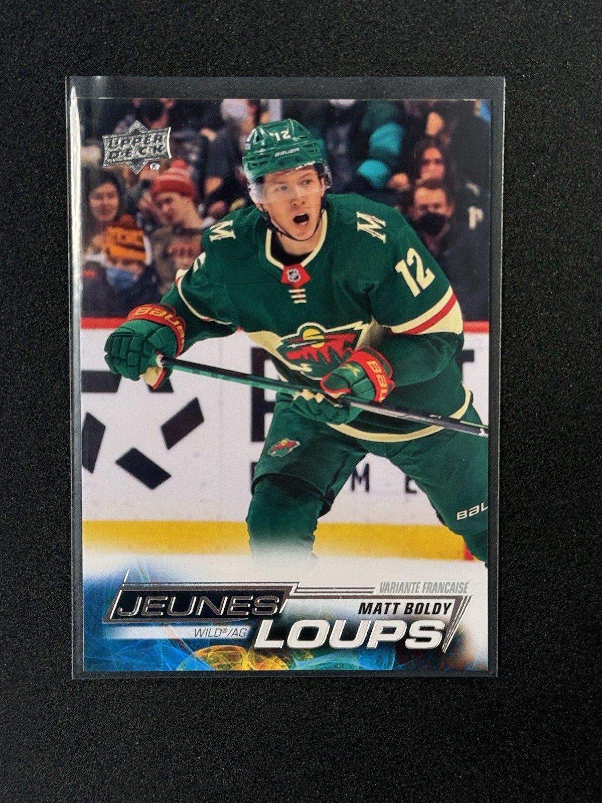 2022 Upper Deck Series 1 -Matt Boldy Young Guns French Variant #201 Jeunes Loups