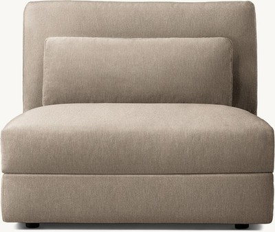 RH Restoration Hardware Lugano 2.0 Modular Classic Armless Chair Slipcover Latte