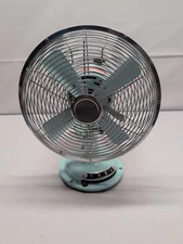 Retro Tabletop Fan 8" All Metal Durable 3 Speed Oscillating Reproduction 