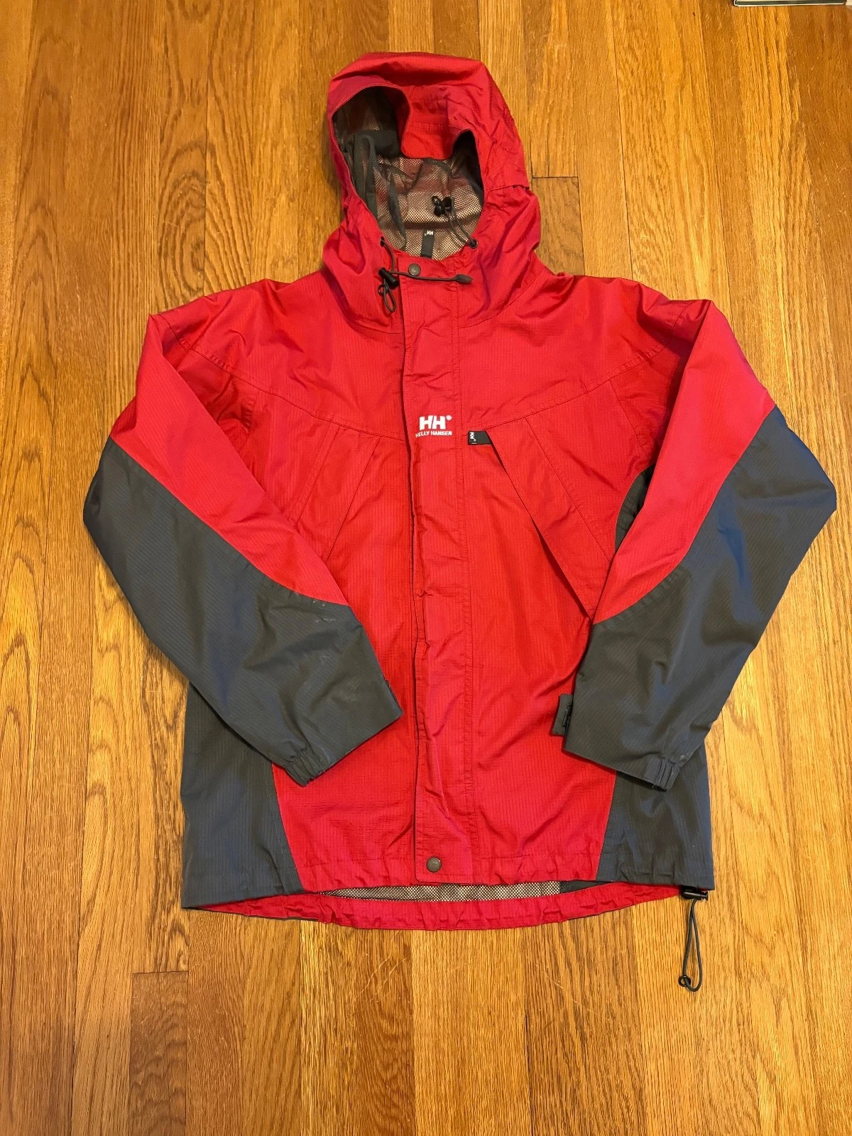 Helly Hansen Red Black Ski Jacket Men’s S Waterproof Snowboard Winter Coat Read*