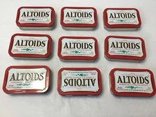 ALTOIDS Peppermint Tins, Lot of  9 Empty Clean, For Storage, Crafts, Fishing
