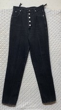 VTG 80s Wrangler Jeans Women 11/12 X34 Black Western 26MWSDB Button Fly W28 L34