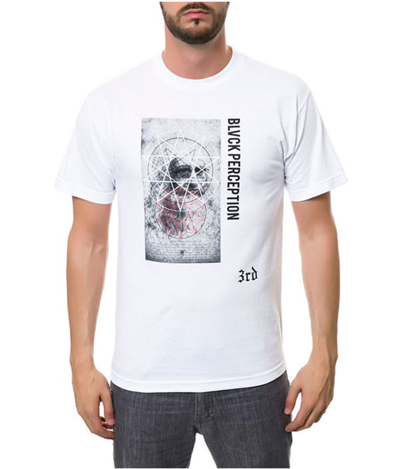 Black Scale Mens The Perception Graphic T-Shirt, White, Small