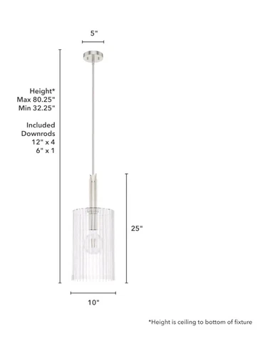 Hunter Fan Company 19790 Gatz Pendant Brushed Nickel - Picture 3 of 6