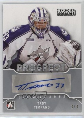 2015-16 Leaf ITG Heroes & Prospects Prospect Silver 3/3 Troy Timpano Auto 12jy