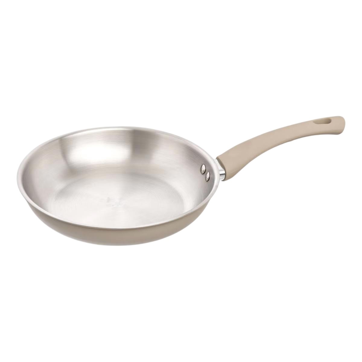 Poêle en inox 24cm beige Solstice induction pour cuisine saine et facile