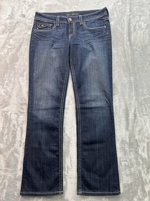 MEK Denim Jeans Womens Sz W33 L34 Blue Tacoma BootCut Western Cowgirl Low Rise