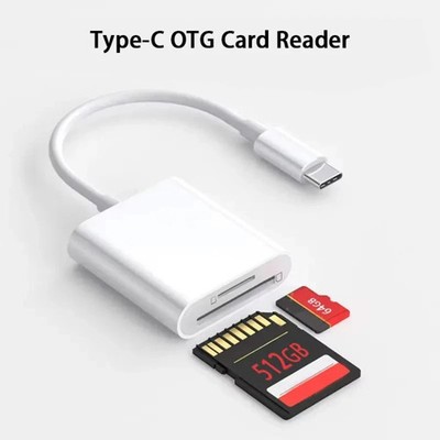 USB C SD Card Reader for iPhone 17/16/15 Series, USB-C to SD/TF, White