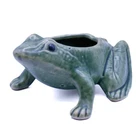 vintage McCoy Brush Light Green Frog Planter Unmarked