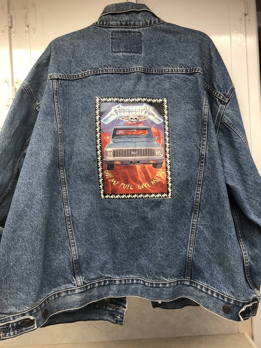 Levi Strauss Denim Jacket Sz 3XL Iron On Metallica Emblem on Back