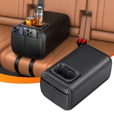 Car Rear Seat Armrest 2 Row Console Box With Cup Holder Universal Arm Rest Ba... Car Rear Seat Armrest 2 Row Console Box With Cup Holder Universal Arm Rest Ba...