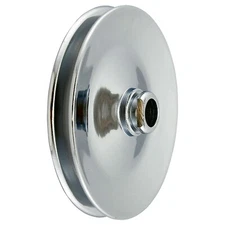 Chevy GM Power Steering Pulley, 1 Groove, Press-On Pulley Chrome 3/4" .750 Shaft