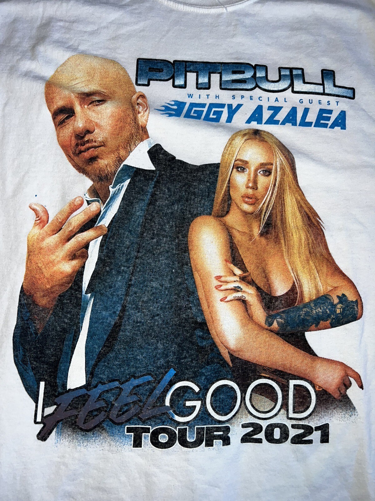 Pitbull And Iggy Izalea White 2021 I Feel Good Tour C… - Gem