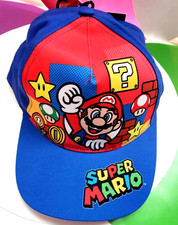 Nintendo Super Mario Boys Blue Baseball Cap Hat Age 7 Adjustable OSFM Boys